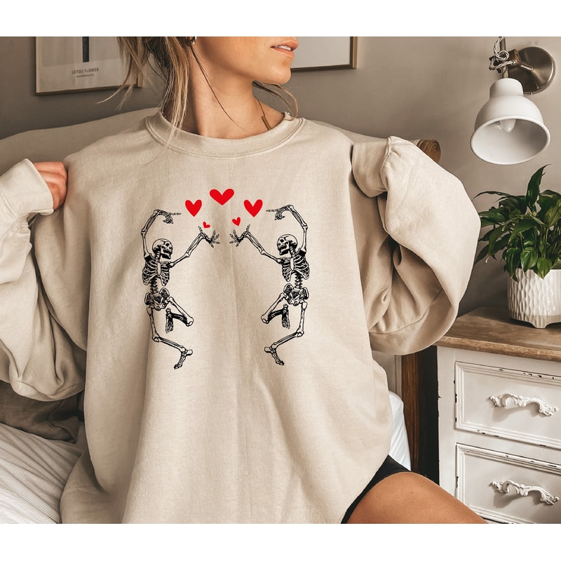 Dancing Skeleton Halloween Sweatshirt, Happy Halloween Shirt, Cute Halloween Shirt, Spooky Shirt, Halloween Part, Halloween Costume.jpg