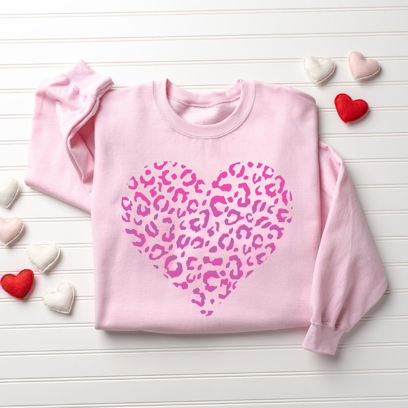 Leopard Heart Sweatshirt, Love Sweatshirt, Valentines Sweatshirt, Valentine Gift, Love Sweatshirt For Women, Valentines Day, Love Sweater.jpg