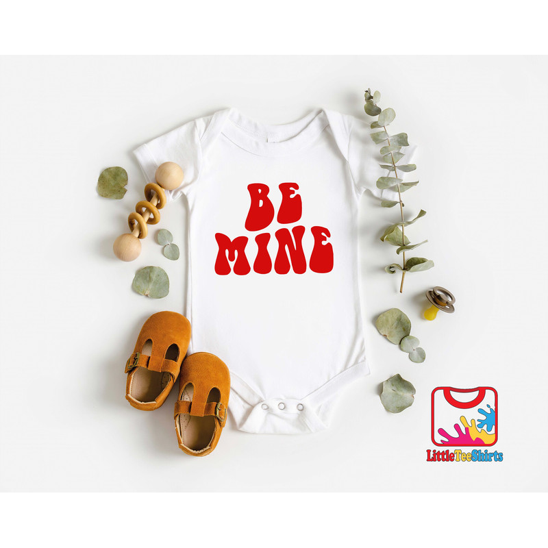 Be Mine Baby Onesie®, Retro Valentines Day Onesie®, Cute Valentines Day Bodysuit, Valentines Gift For Kids.jpg