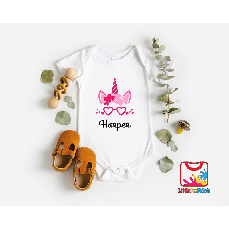 Cute Heart Unicorn Onesie®, Personalized Valentine Onesie®,Gift For Valentine's Day, Cute Heart Onesie®, Happy Valentine's Day Onesie®.jpg