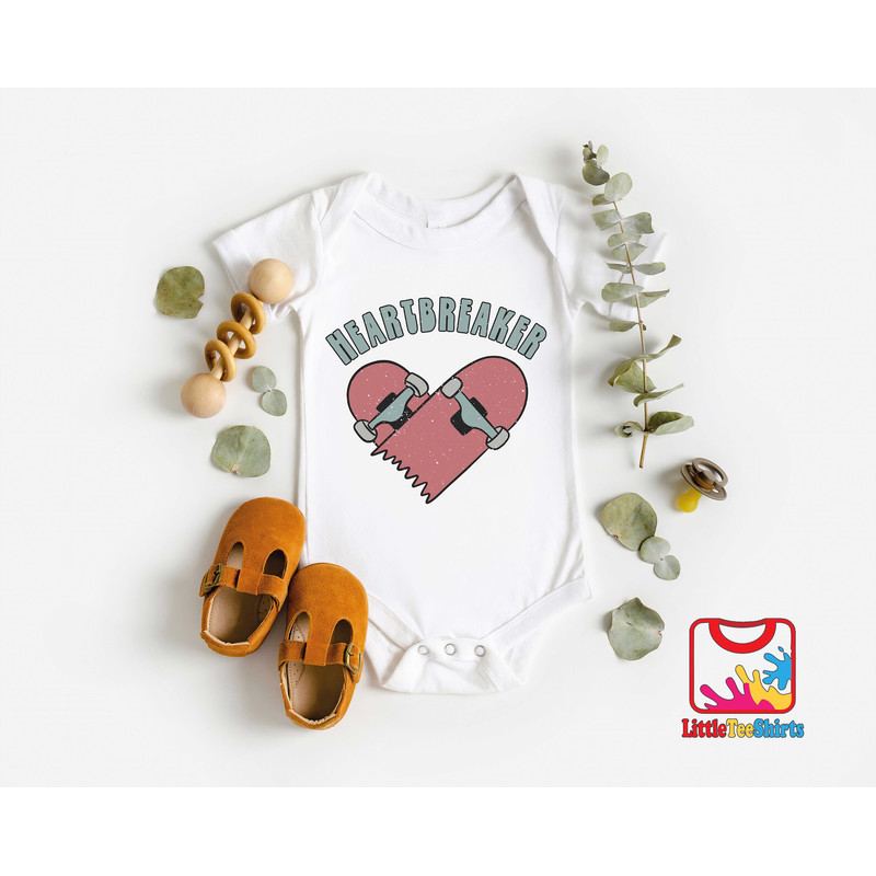 Heartbreaker Onesie®, Cute Baby Boy Valentines Bodysuit, Retro Valentines Baby Onesie®, Valentines Youth Shirt, Valentines Gift.jpg