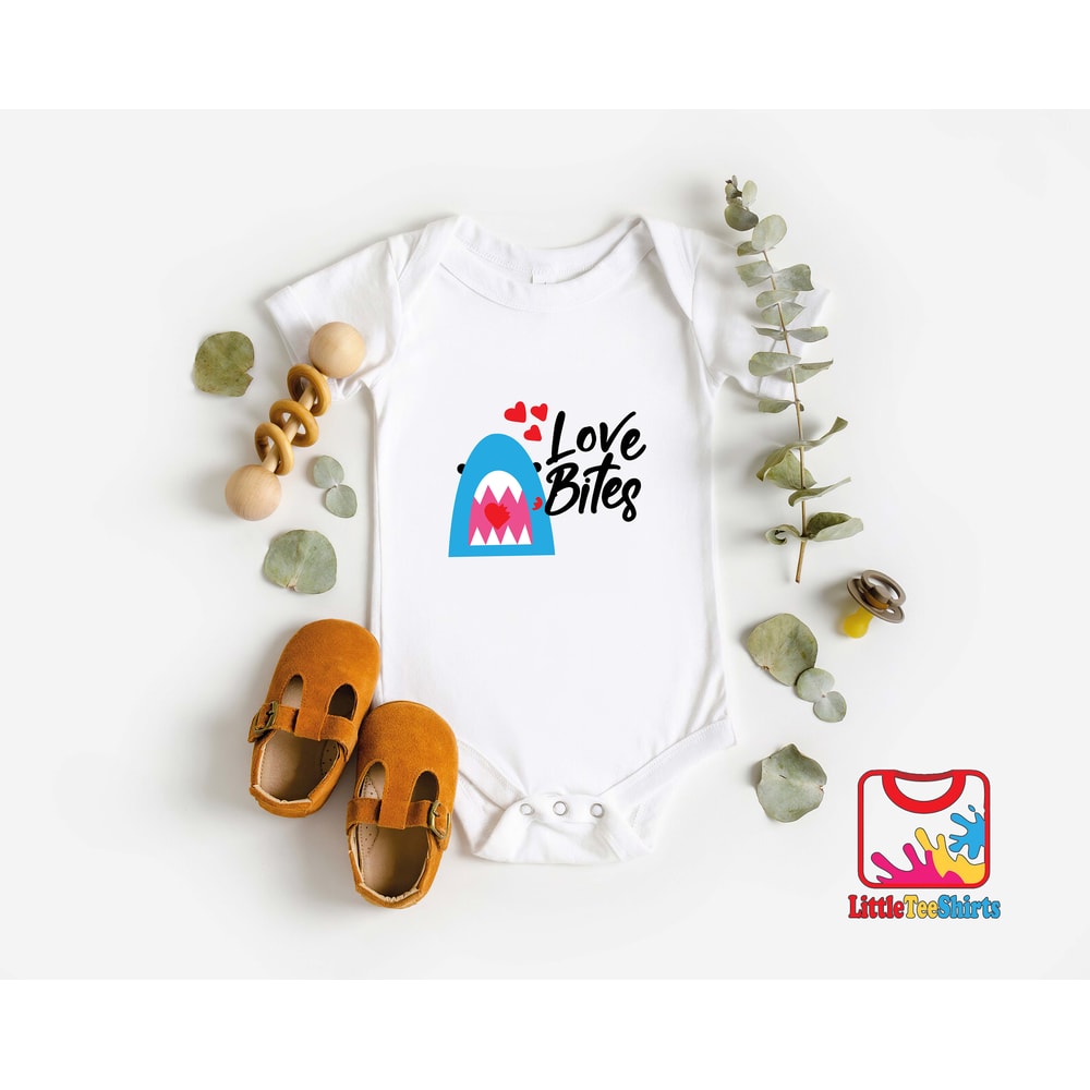 Love Bites Shark Baby Onesie®,Valentines Baby Shark Onesie®,Cute Valentines Day Baby Onesie®.jpg