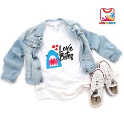 love bites toddlre shirt,valentines toddler shark shirt,valentines day toddler shirt