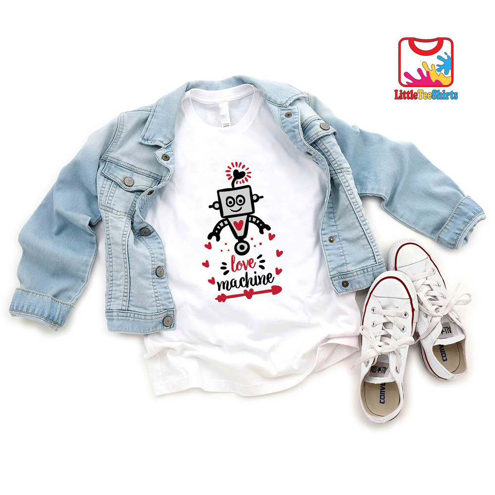Love Machine Toddler Shirt,Valentines Toddler Robot Shirt,Cute Valentines Day Toddler Shirt.jpg