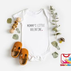 mommys little valentine onesie,mommy loves me valentine baby onesie,cute valentines day baby onesie