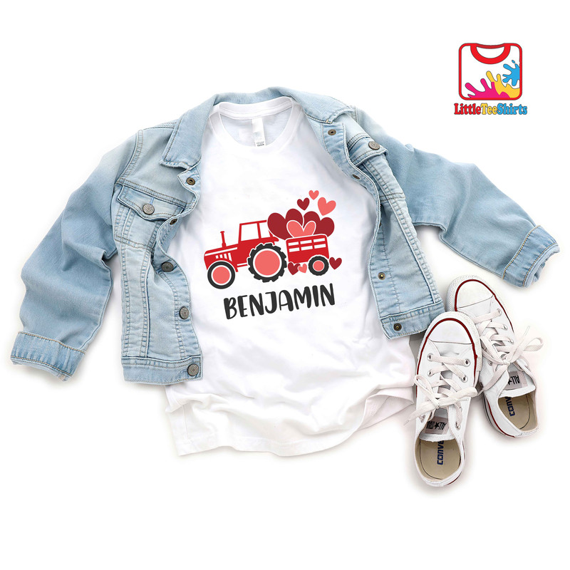 Personalized Valentines Boys Shirt,Personalized Tractor Toddler Boy Shirt,Boys Custom Name Shirt,Boys Valentine's Day Gift.jpg