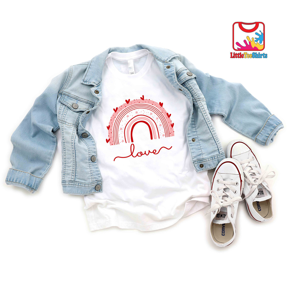 Rainbow Love Shirt For Women,Heart Shirt,Valentines Day Gift Shirt,Cute Valentine's Day Tee,Girls Valentines Day T-shirt,Gift For Her.jpg