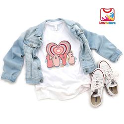 retro love heart toddler tee, cute valentines day kids shirt, kids valentines shirt, valentines gift for kids