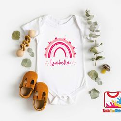 valentine rainbow onesie,baby valentine onesie,personalized valentine onesie,happy valentines day,valentine gifts,gift f