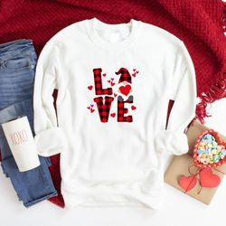 plaid love gnome heart shirt, gnome heart t-shirt, cute valentine shirt, valentines day gift, love gnome shirt, valentin