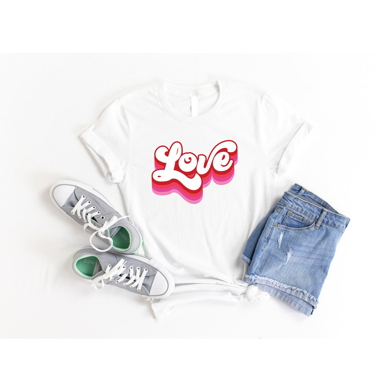 Retro Love Valentines Shirt, Retro Font Love Shirt, Valentines Day T-Shirt, Cute Love Shirt, Valentines Day Gift, Couple Matching Shirt.jpg
