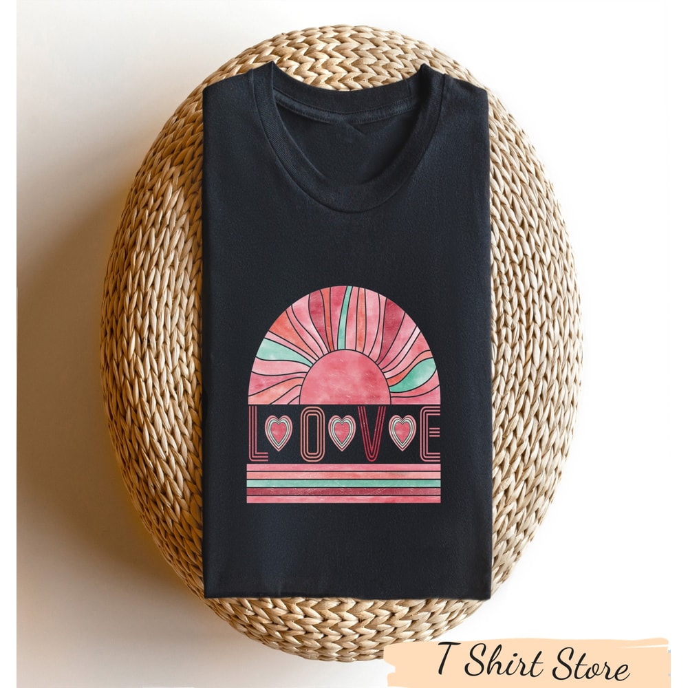 Love Colorful Rainbow Tshirt, Happy Valentines Day, Valentines Love Sweatshirt, Valentines Sweater, Valentine's Day Apparel, Gift for Lover.jpg