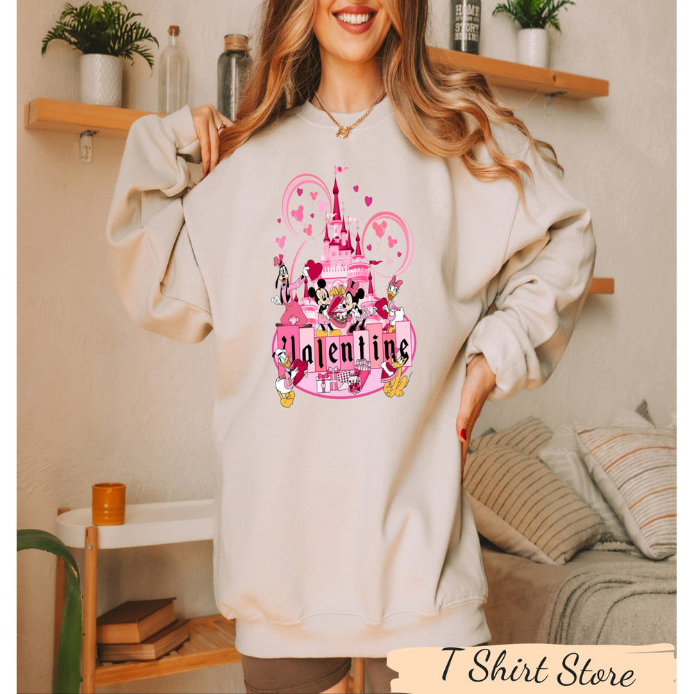 Magic Kingdom Floral Castle Valentine Sweatshirt, Magical Vacation Castle Valentine Sweater, Princes Castle Valentine Shirt, Disney Trip Tee.jpg