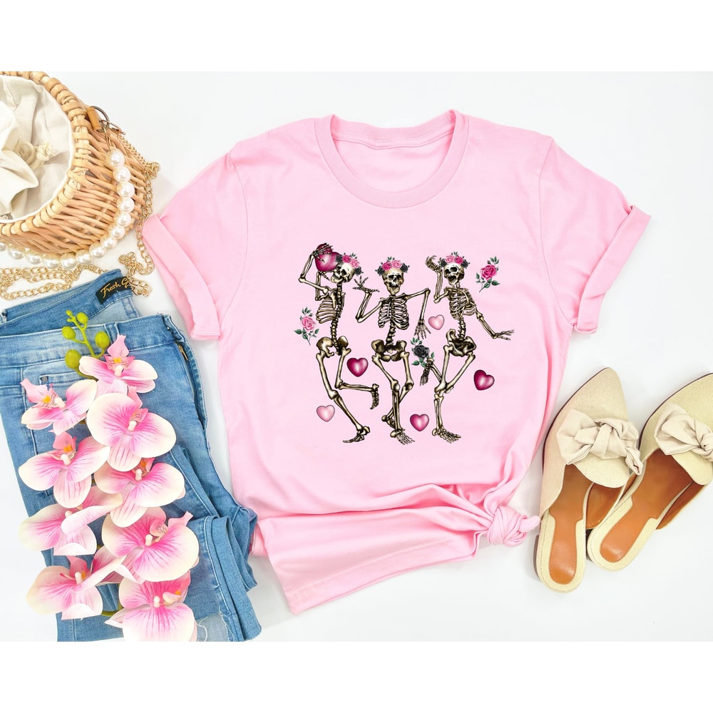 Valentine's Day shirt, Valentine's Day Sweatshirt, Dancing Skeleton Valentines Shirt, 1.jpg