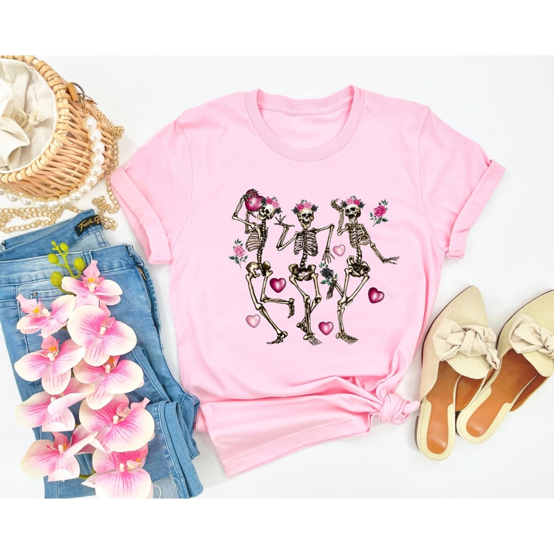 Valentine's Day shirt, Valentine's Day Sweatshirt, Dancing Skeleton Valentines Shirt, 1.jpg