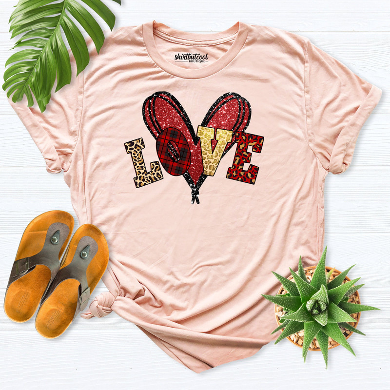 Leopard Love heart shirt, Valentines day gift her, women Valentine Shirt, Leopard Print Valentine, love T-shirt, Bling Valentine heart shirt.jpg