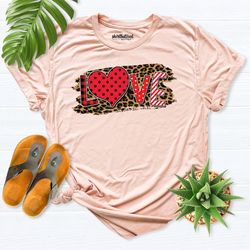 leopard valentine shirt, valentines day shirt, buffalo plaid love shirt, valentines day gift, valentine shirt women, cut