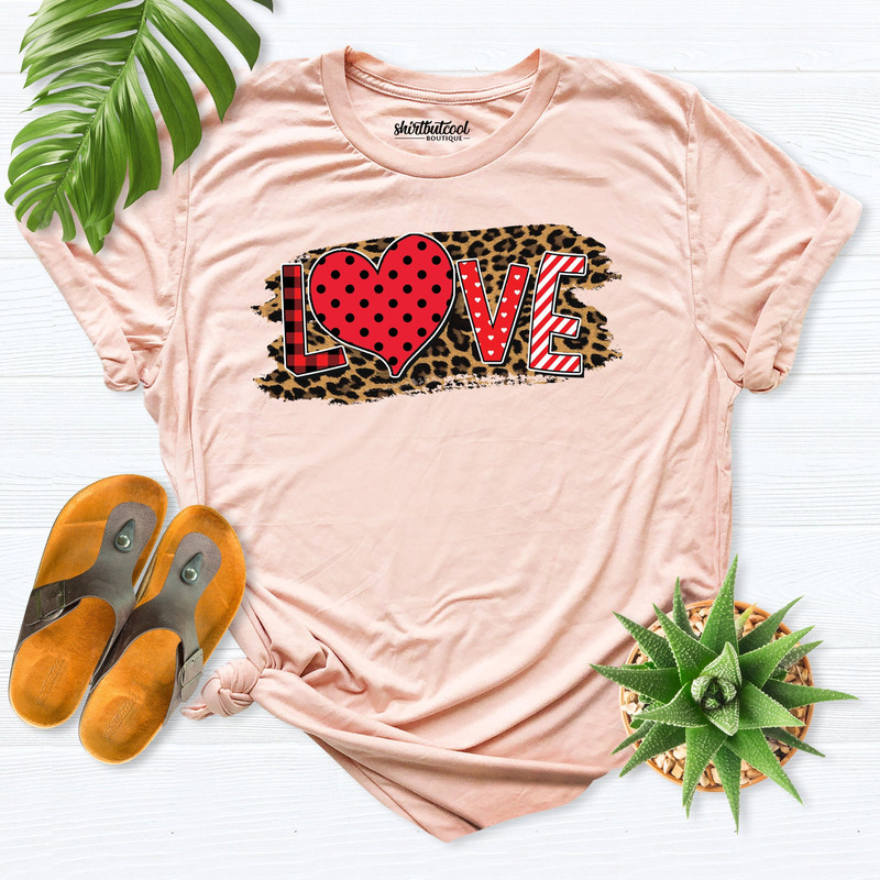 Leopard Valentine shirt, Valentine's Day Shirt, Buffalo plaid Love Shirt, valentines day gift, Valentine Shirt women, Cute Valentine Shirts.jpg