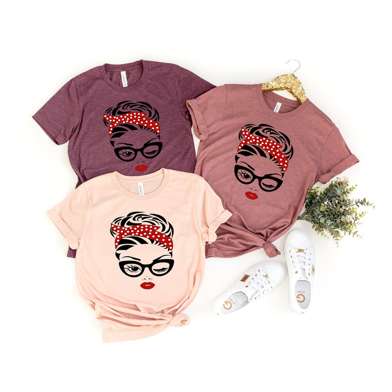 Mom with bandana Woman head shirt,Mom Shirt,Gift for Mom,Gift for Her,Mothers Day,Mom Life Tshirt,Mom to be Shirt,Mom Life T-shirt.jpg