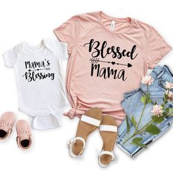 mommy and me shirts mamas blessing blessed mama shirt baby shower gift mommy and me matching shirts mother son shirts mo
