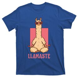 llama namaste yoga mom chakra workout mothers day funny gift t-shirt
