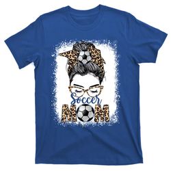 soccer mom game day messy bun leopard mothers day cute gift t-shirt