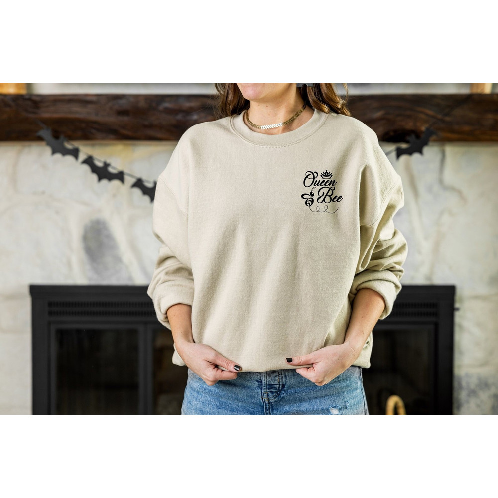 Bee Minimalist Sweatshirt, Queen Bee Pocket Sweatshirt, Boss Woman Sweatshirt, Gift For Beer Lover, Boss Lady Sweatshirt,Boss Mom Sweatshirt.jpg