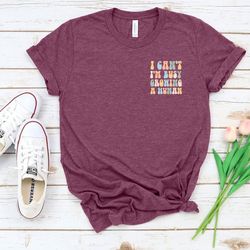 funny mom pregnancy announcement pocket t-shirt, i cant im busy growing a human minimalist shirt, new mom baby and pregn