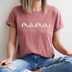 mama shirt, pregnancy reveal shirt, mothers day gift from daughter, baby shower gift, cursive mama tee, christmas gift m