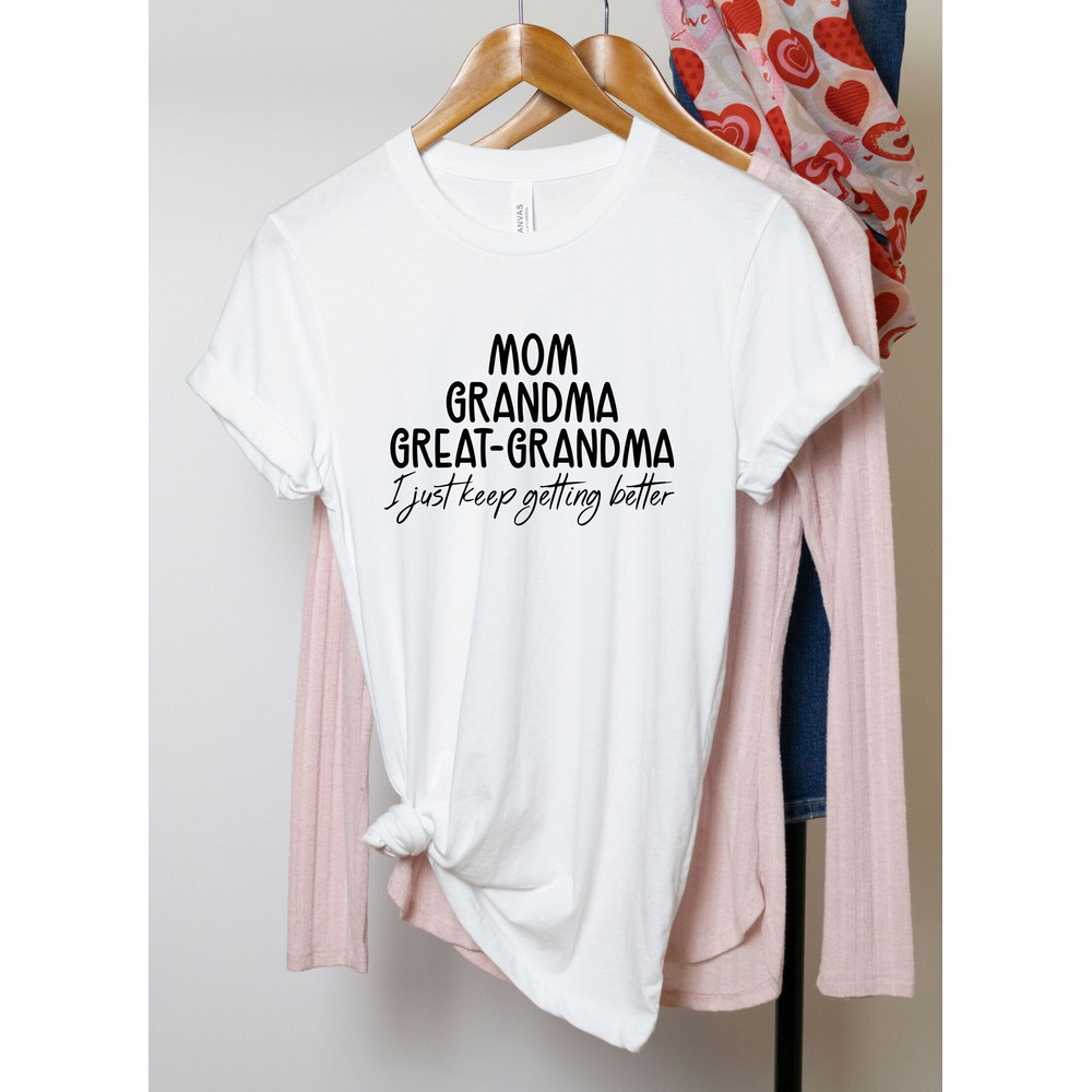 Mom Grandma Great-Grandma Shirt, Grandma Shirt, Great Grandma Gifts, Best Grandma Shirt, Mother's Day Gift, Pregnancy Announcement Shirt.jpg
