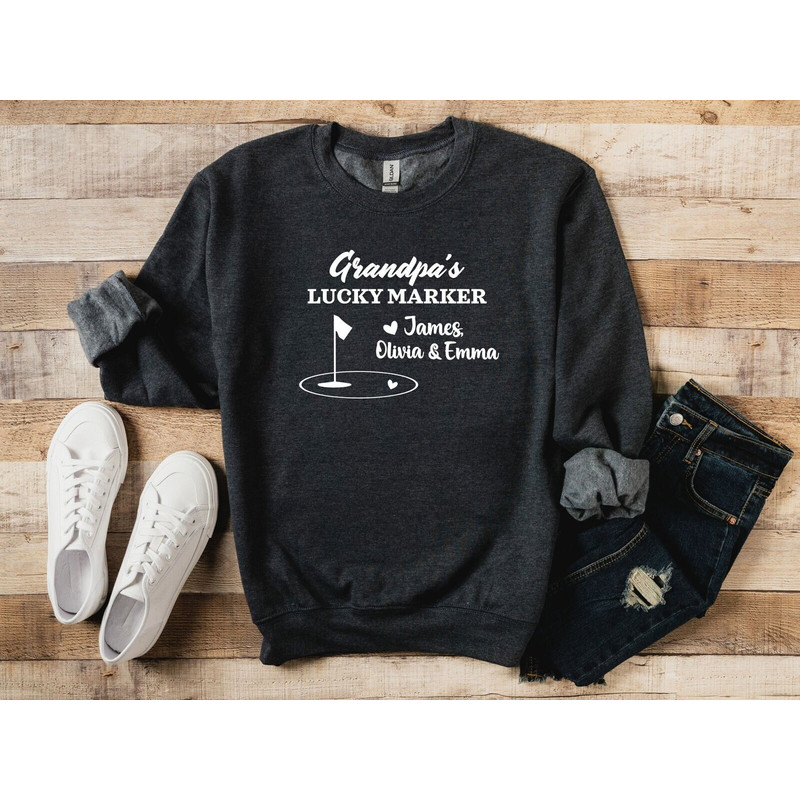 Personalized Grandpa's Lucky Marker Sweatshirt, Golf Ball Marker Sweatshirt, Father's Day Sweatshirt, Papa Golf Sweatshirt, Gramps Hoodie.jpg