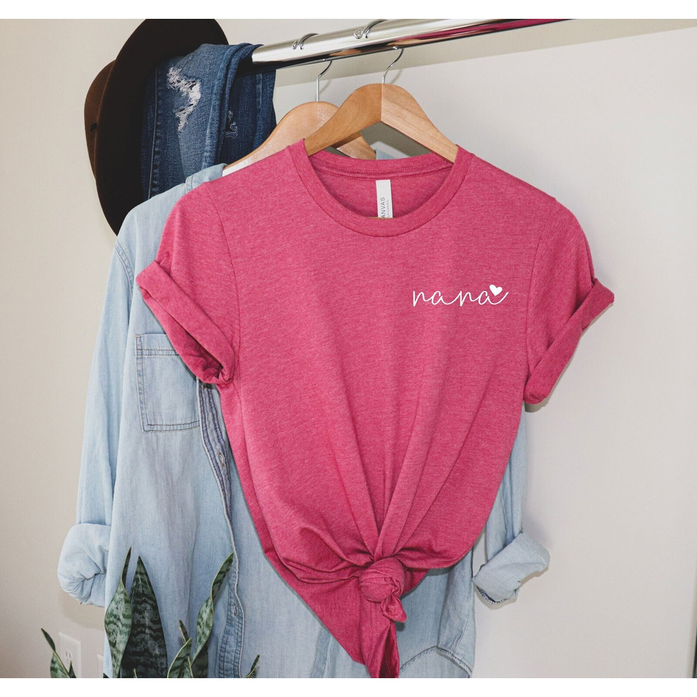 Pocket Grandma Shirt, Minimalist Nana Shirt, Grandma Heart Shirt, Gift For Grandma, New Nana Gift, Mothers Day Gift, Grandma Bday, Nana Gift.jpg