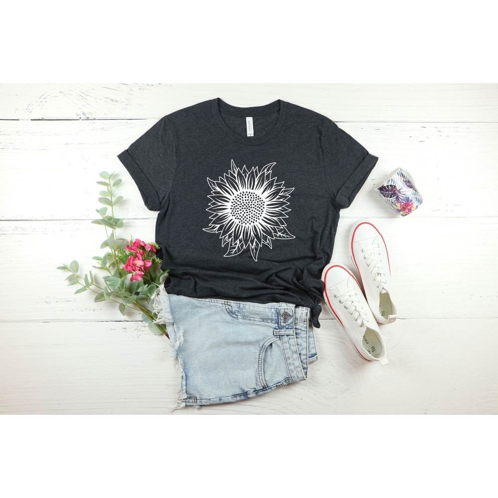 Sunflower Shirt, Botanical Shirt, Womens Garden Shirt, Sunflower Mothers Day Gift Shirt, Womens Flowers Gift Shirt, Plant Sunflower Shirt.jpg