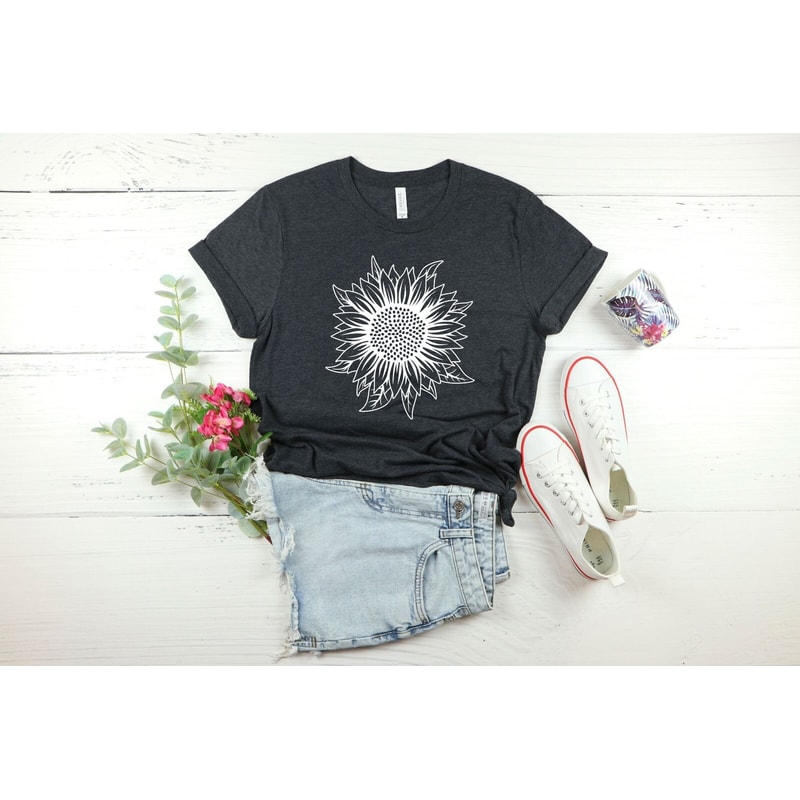 Sunflower Shirt, Botanical Shirt, Womens Garden Shirt, Sunflower Mothers Day Gift Shirt, Womens Flowers Gift Shirt, Plant Sunflower Shirt.jpg