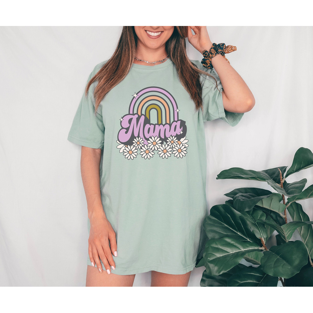 Comfort Color Mama Shirt Rainbow Mom Shirt, Mommy Shirt, Mama T-Shirt, Cute Mom Shirt, Mother's Day Gift, Mom Life Shirt, mommy shirt.jpg