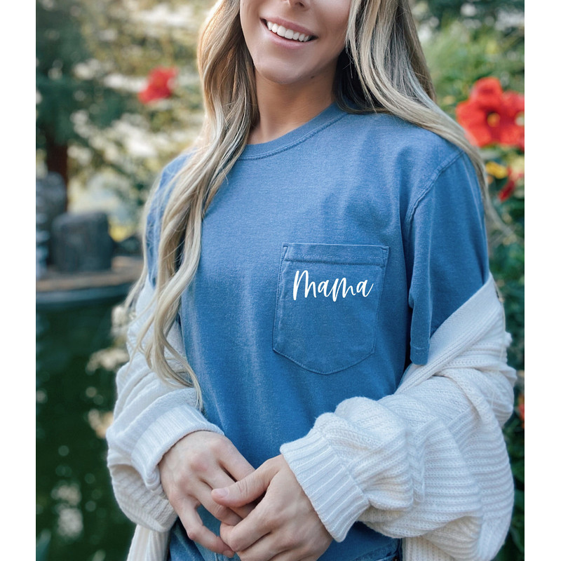 Comfort Color Women Pocket Mama Shirt Mom Shirt, Mommy Shirt, Mama T-Shirt, Cute Mom Shirt, Mother's Day Gift, Mom Life Shirt, Mom gift.jpg