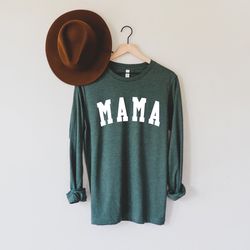 mama long sleeve shirt block mama long sleeve shirts for women, baby shower gift, pregnancy announce, gift for mom, mot