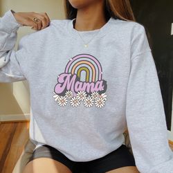mama rainbow sweatshirt  mama sweater, baby shower gift, pregnancy announcement, women sweatshirt gift for mom, mom gift
