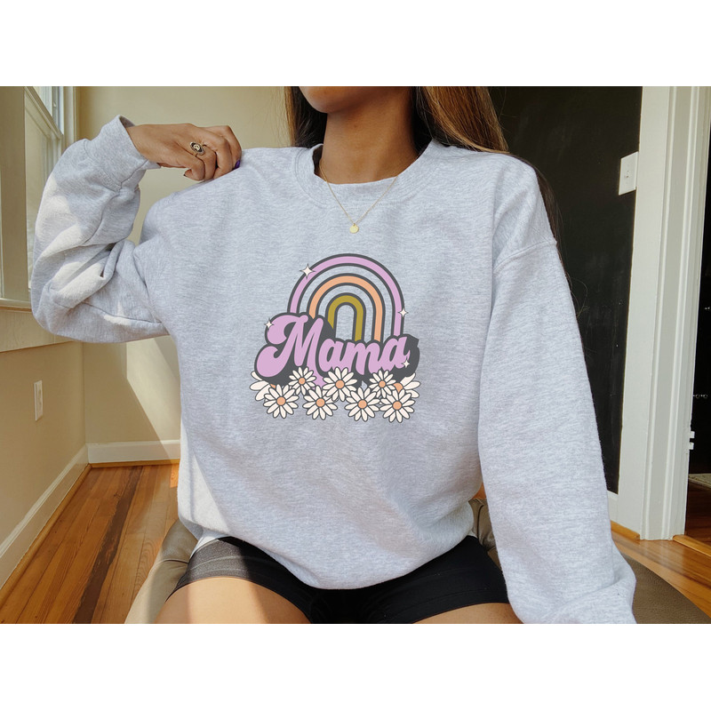 Mama Rainbow Sweatshirt Mama Sweater, Baby Shower Gift, Pregnancy announcement, women Sweatshirt Gift for Mom, mom gift, mother's day gift.jpg