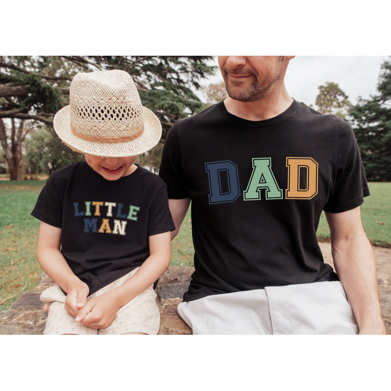 Retro Little Man And Dad Matching Shirts, Retro Boys And Dad Shirt, Dad and Son matching Shirt,daddy and me shirt,Father birthday Gift.jpg