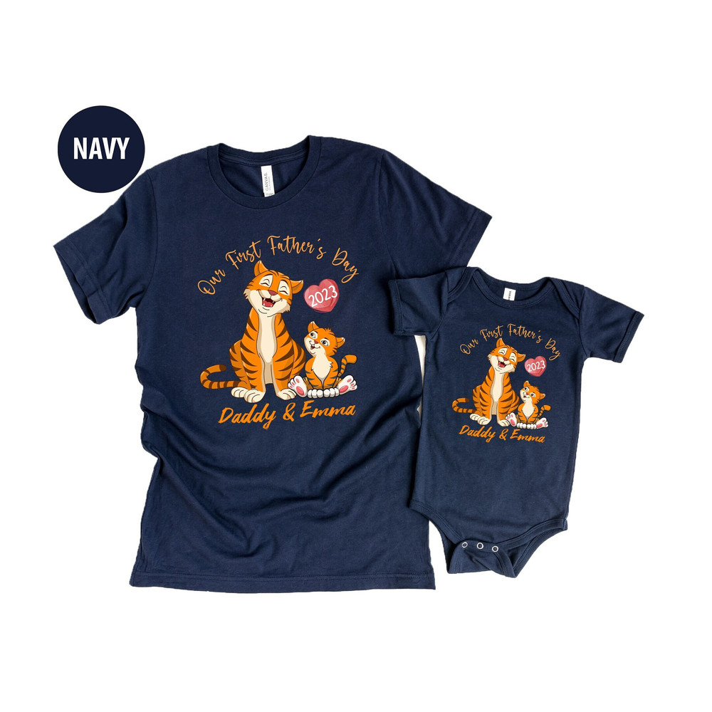 Our First Father's Day Gift, Tiger First Fathers Day Personalized Matching Shirts, Dad & Baby Matching Tiger Shirt, Father's Day Baby Gift.jpg
