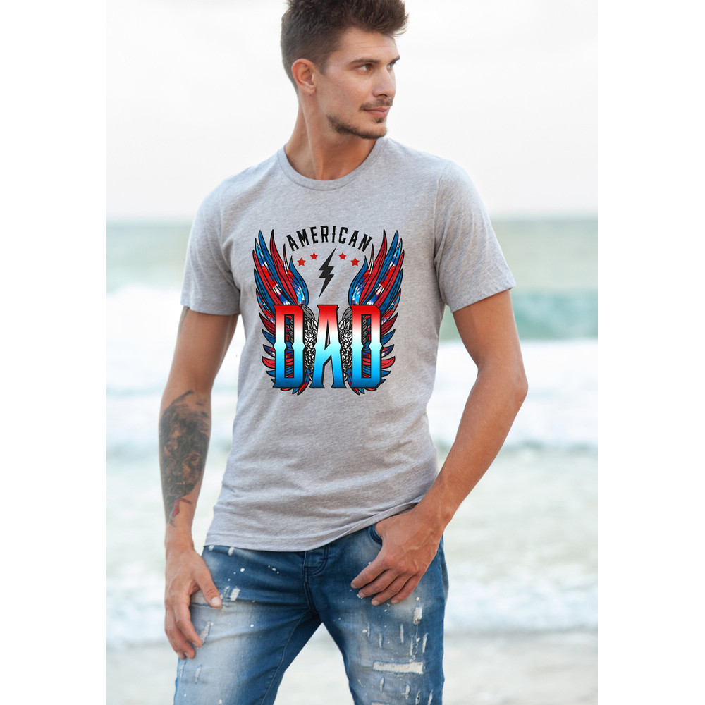 American Dad Shirt, Gift for Dad, Gifts for Dad, Dad Shirt, American Flag, Dad Gift, Fathers Day Unisex.jpg