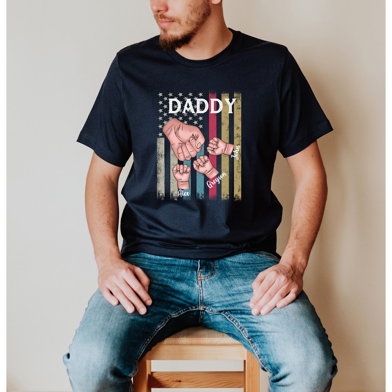 Custom Daddy Shirt, Dad Flag Shirt, Father's Day Shirt, Shirt for Daddy, Father Shirt, Gift for Daddy, Father's Day Gift, Dad Shirt.jpg