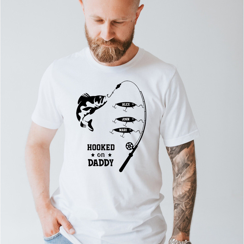 Hooked on Daddy Shirt, Funny Gifts For Dad, Father's Day Gift, Father's Day Tee, Fishing Shirt, Dad Shirt, Grandpa Shirt, Fishing Buddies.jpg