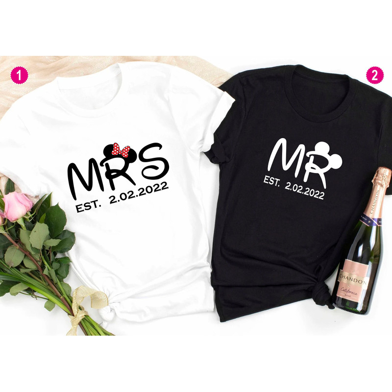 Disney Mr. and Mrs Shirts, Mickey and Minnie Disney Shirt, Disney Couple Shirt Gift, Disney Matching Shirts, wedding party Tee,Honeymoon Tee.jpg