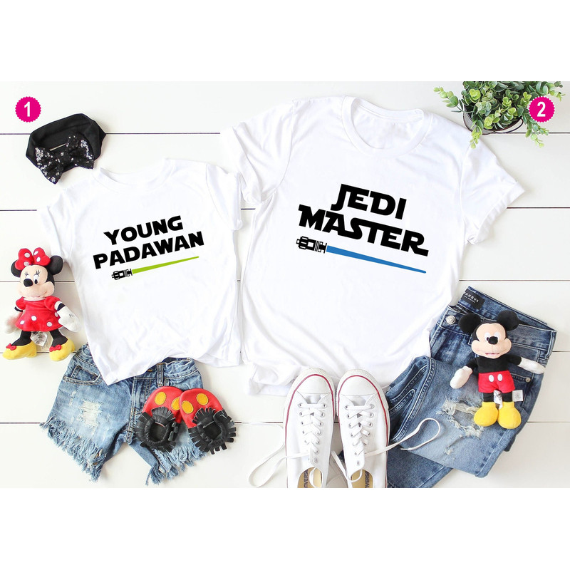 Jedi Master Young Padawan Shirts, Matching Star Wars T-Shirts, Jedi and Padawan Baby Shirt, Daddy daughter shirts, Dad and Son Jedi Shirt.jpg