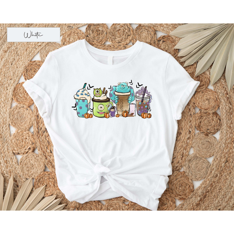 Monsters Inc Fall coffee pumpkin spice latte iced sweatshirt, Monsters Inc Halloween Shirt, Monsters Inc Party.jpg