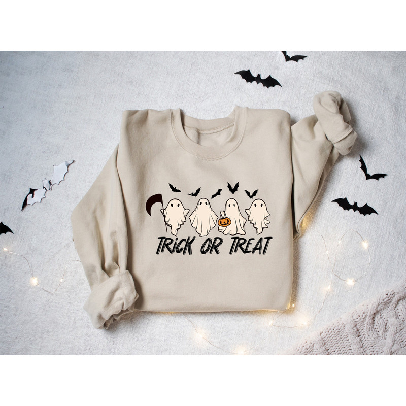 Halloween Trick or Treat Sweatshirt, Halloween Sweatshirt, Trick or Treat, Halloween Ghosts, Retro Halloween Shirt, Jack-O-Lantern,Halloween.jpg