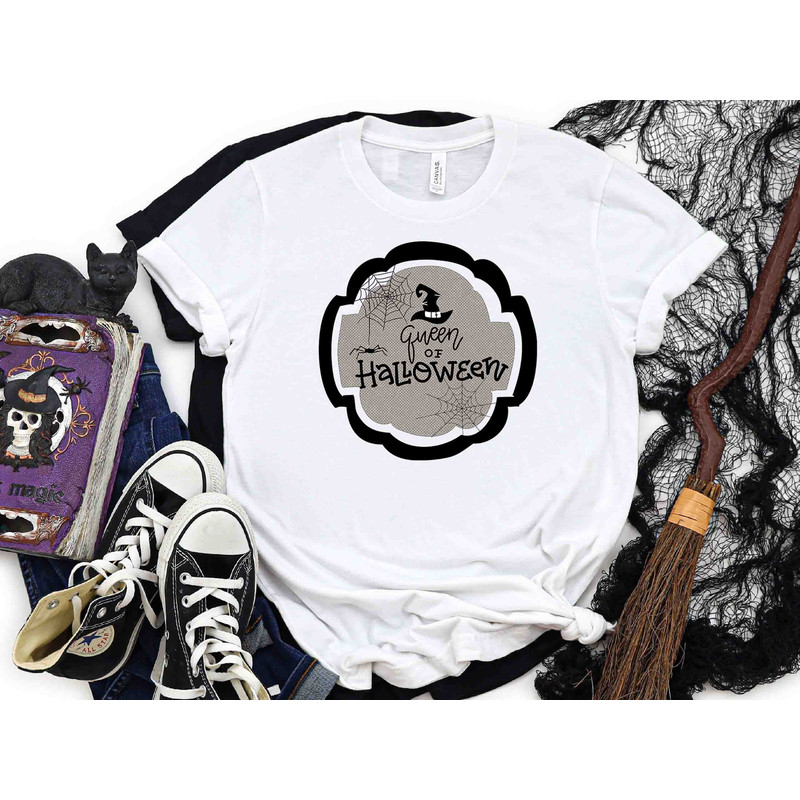 Queen Of Halloween Shirt, Halloween Gift for Kids, Happy Halloween Party, Cute Gift for Girls, Spooky Shirts, Funny Halloween Shirts.jpg