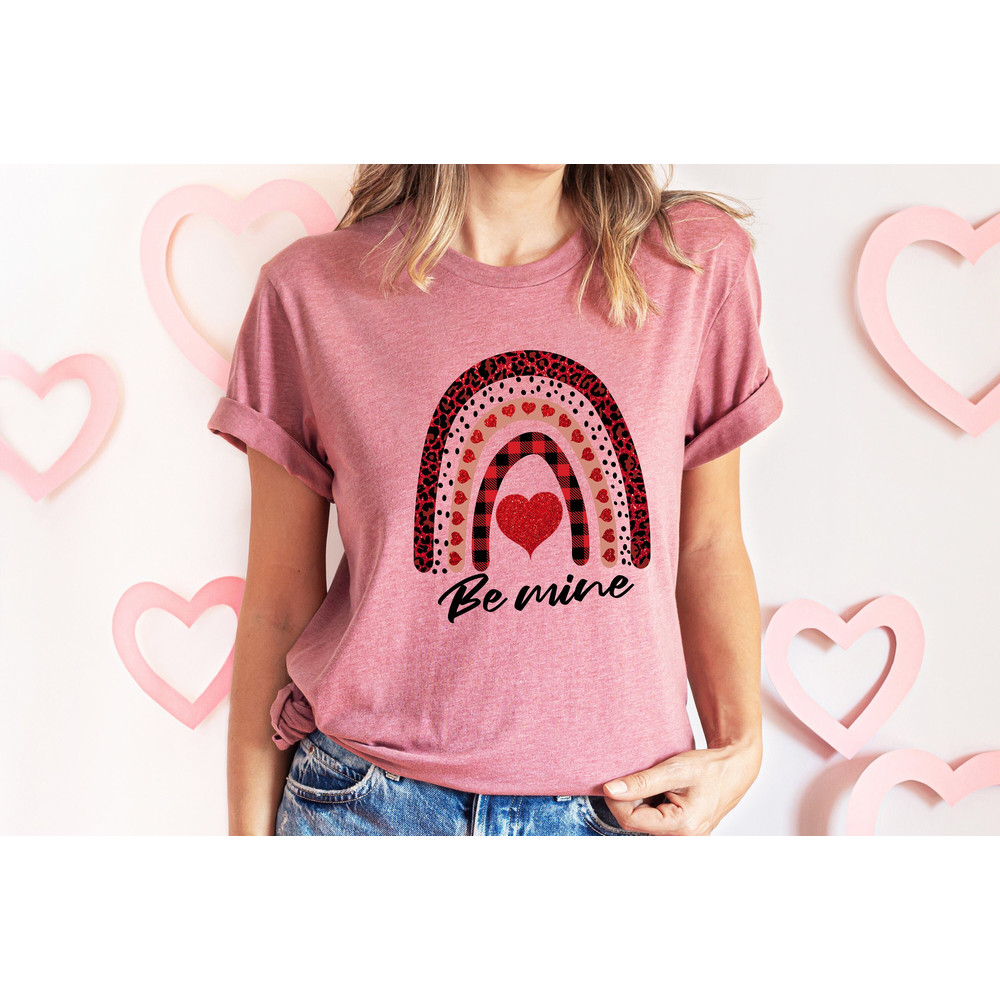 Be Mine Rainbow Valentines Day Shirt Happy Valentines Day shirt Couple Matching Shirt Valentines Days Gift Couples Shirt Cute gift for her.jpg
